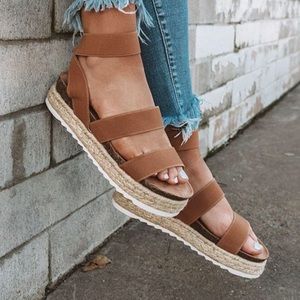 The Maci Espradrille Camel Sandal